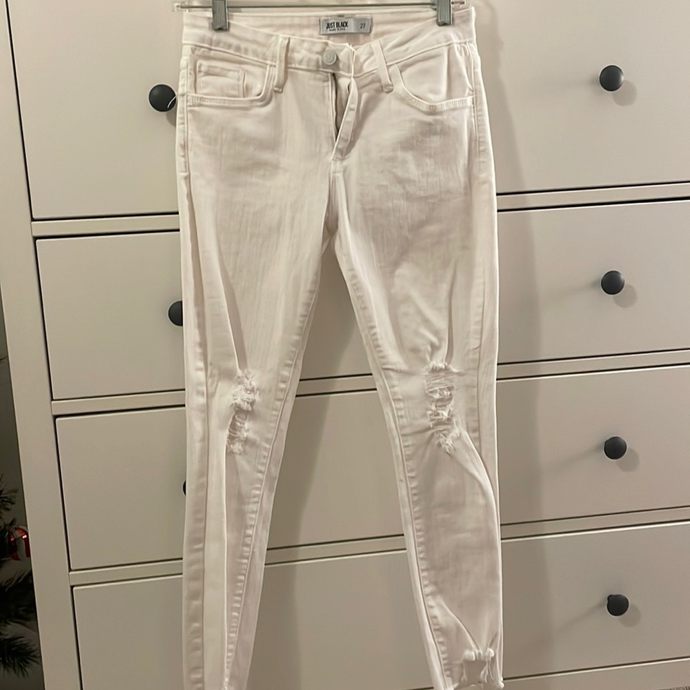 White Just Black skinny jeans